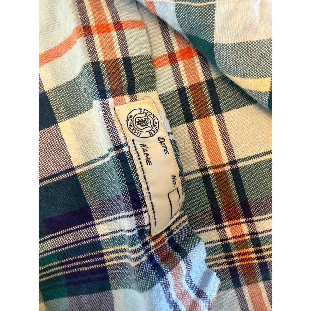 Polo Ralph Lauren Mens Slim Fit Plaid Button Down Shirt Large Blue Green Multi - Picture 5 of 11